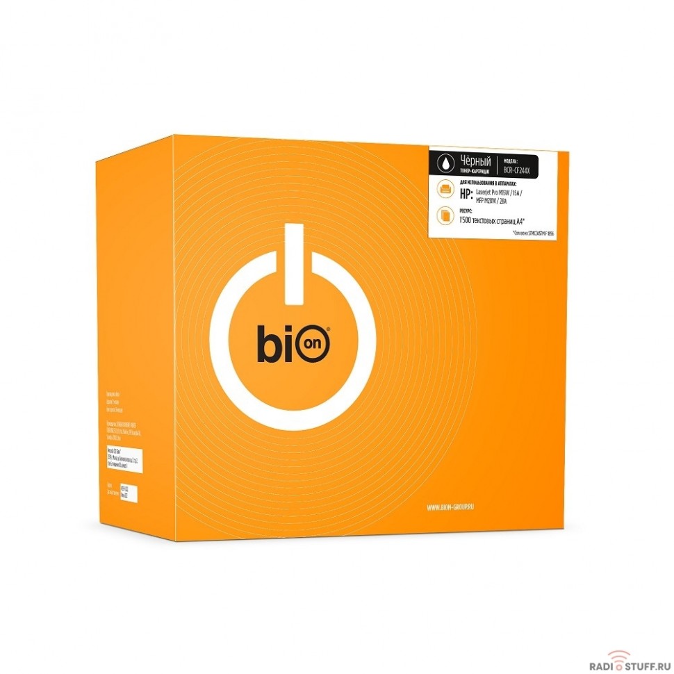 Bion CF244X Картридж для HP LaserJet Pro M15/16/MFP M28/M29 (1500  стр.), Черный