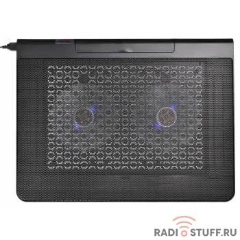 BURO Подставка для ноутбука 17"398x300x29mm 2xUSB 2x 140mmFAN 926г металлическая сетка/пластик черный (BU-LCP170-B214)