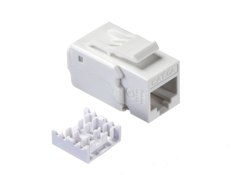 Модуль Keystone неэкранированный, RJ45, cat.6А, 90°, 110 тип, без инструмента, KE, белый, NETKO Expert CKC