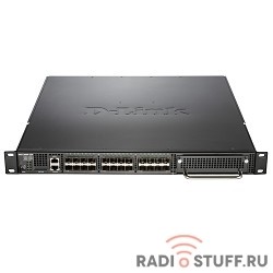 D-Link DXS-3600-32S/B1AEI/B2AEI PROJ Управляемый стекируемый коммутатор 3 уровня с 24 портами 10GBase-X SFP+, 1 слотом расширения, источником питания AC и 3 вентиляторами
