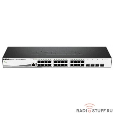 D-Link DGS-1210-28/ME/DC/A2A Управляемый коммутатор 2 уровня с 24 портами 10/100/1000Base-T и 4 портами 1000Base-X SFP,  питание DC 36-72 В