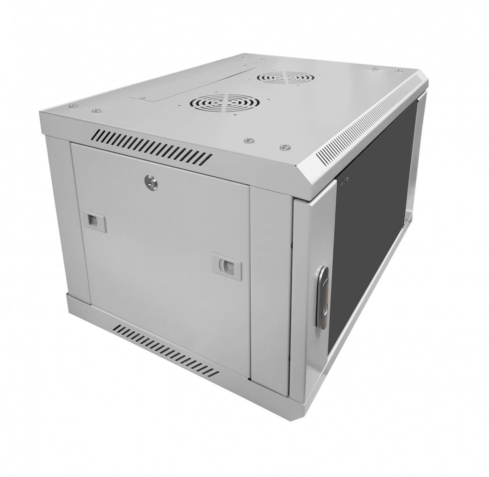Шкаф настенный 15U серия WMA (Wall Maestro) (600х450х770), передняя дверь стекло, разборный, серый, Netko  "А"