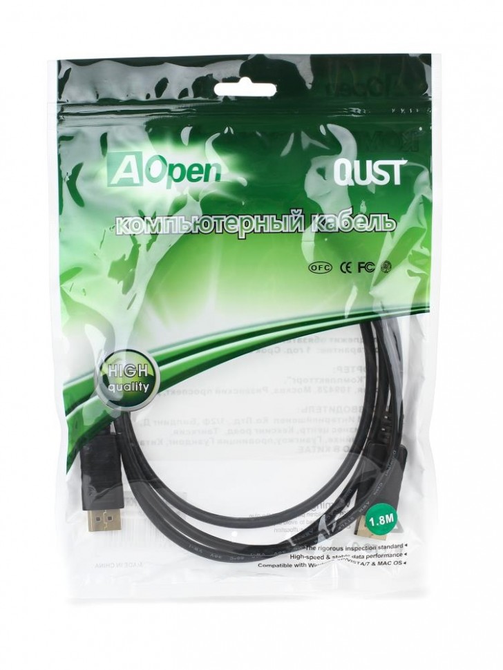 Кабель DP TO DP 1.8M ACG591-1.8M AOPEN