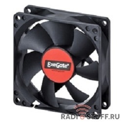 Exegate EX283377RUS Вентилятор ExeGate EX08025S3P, 80x80x25 мм, подшипник скольжения, 3pin, 1800RPM, 23dBA
