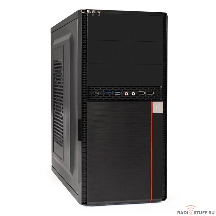 Exegate EX277437RUS Корпус Minitower MA-371X Black, mATX <UN500, 120mm> 2*USB+2*USB3.0, Audio