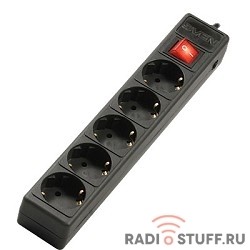 SVEN Фильтр Optima Base 5.0m  5евророзеток, черный