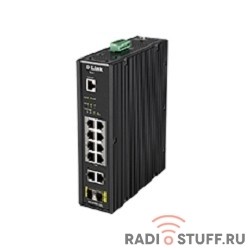 D-Link DIS-200G-12PS/A1A Промышленный управляемый коммутатор 2 уровня с 10 портами 10/100/1000Base-T и 2 портами 1000Base-X SFP (8 портов с поддержкой PoE 802.3af/802.3at (30 Вт),PoE бюджет до 240 Вт)