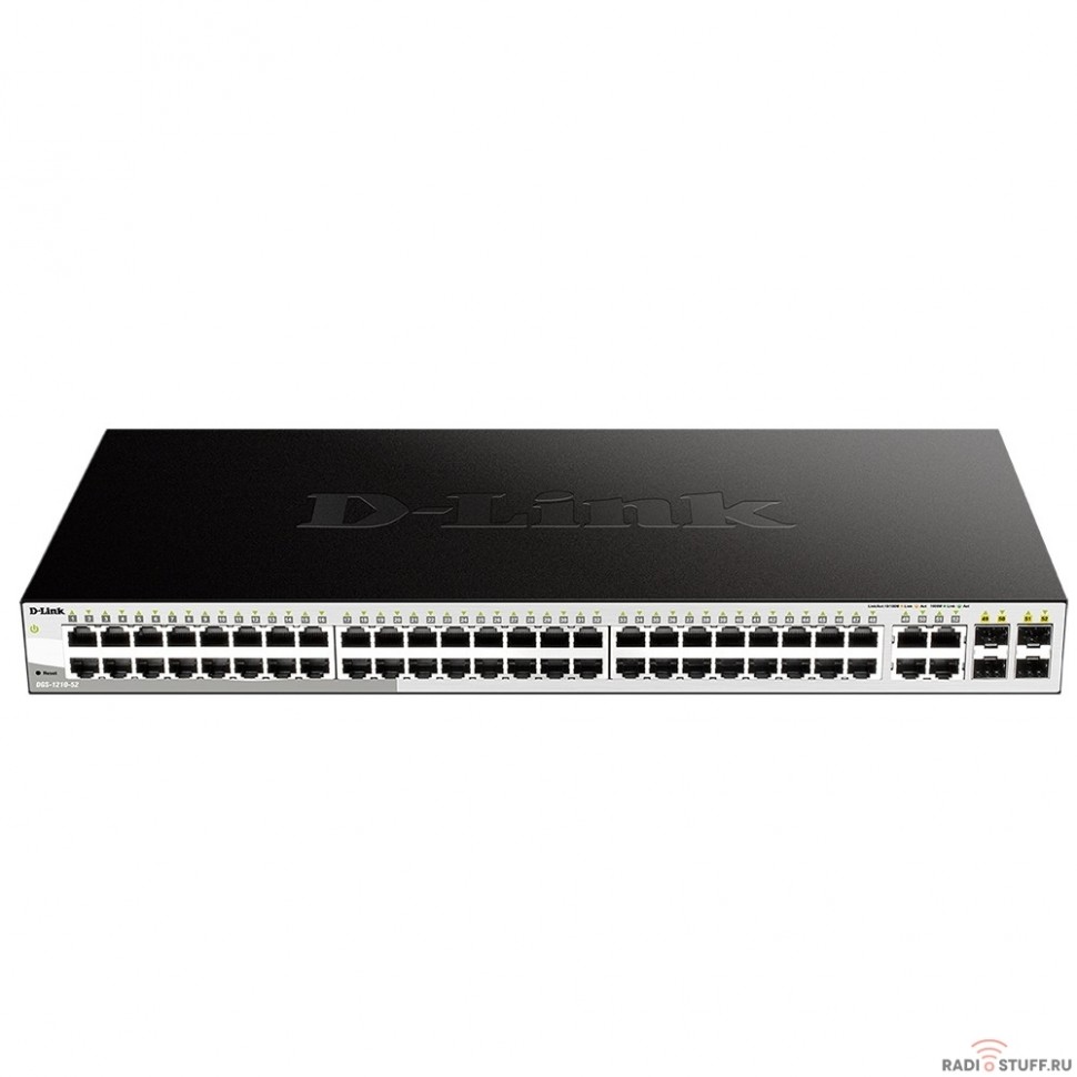 D-Link DGS-1210-52/FL1A Управляемый коммутатор 2 уровня с 48 портами 10/100/1000Base-T и 4 комбо-портами 100/1000Base-T/SFP