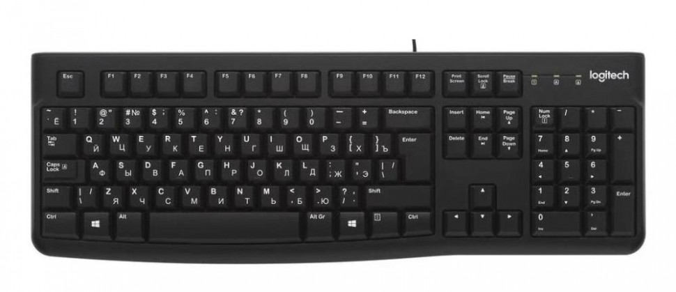 Клавиатура USB K120 ANSI EN/RU BLACK 920-002583 LOGITECH