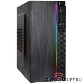 Exegate EX287884RUS ExeGate mEVO-9302-RGB-500W-12 (mATX, БП 500NPX с вент. 12см, 2*USB+1*USB3.0, HD аудио, черный с RGB подсветкой)