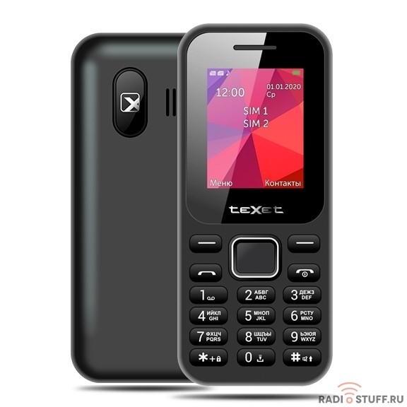TEXET TM-122 мобильный телефон цвет черный