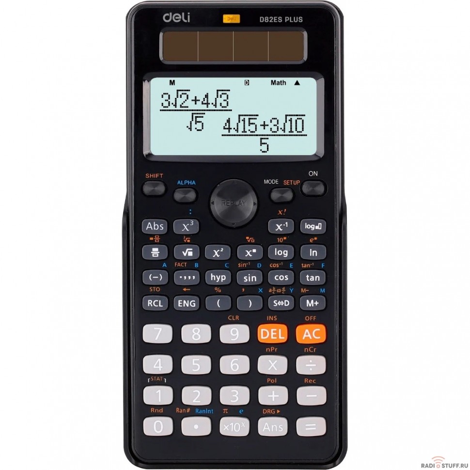 Калькулятор научный Deli ED82ES черный 10+2-разр. [1460088]