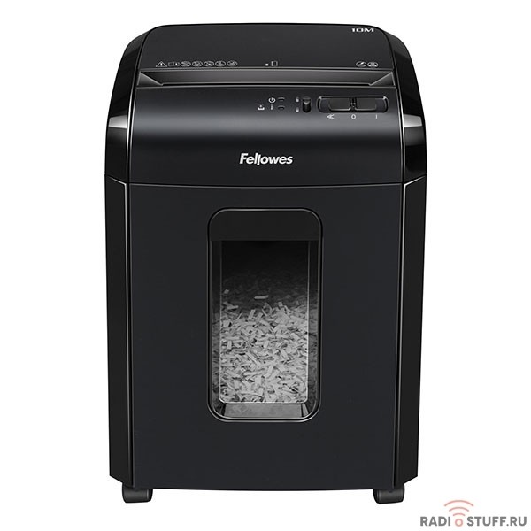 Fellowes Шредер Powershred 10M FS-4630601{DIN P-5, 2х15мм, 10лст., 19лтр., Safety Lock}, с микрорезкой 
