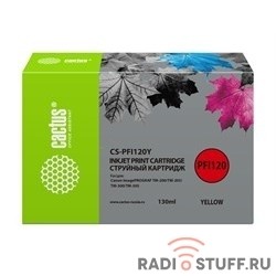 Картридж струйный Cactus CS-PFI120Y желтый (130мл) для Canon imagePROGRAF TM-200/TM-205/TM-300/TM-305