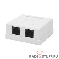 Розетка RJ-45, cat.5е, внешняя 2 порта, тип ножей Dual Type, Gembird